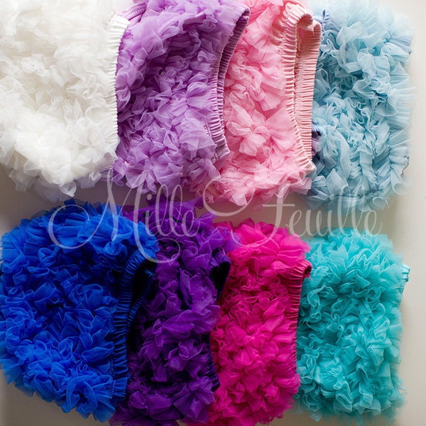newborn baby bloomers with chiffon ruffles