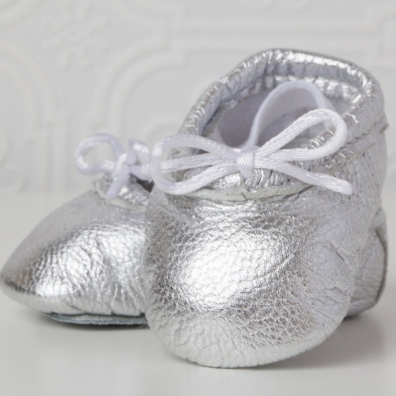 Baby Ballet Slippers Silver Premie Newborn Toddler Ballet - Etsy