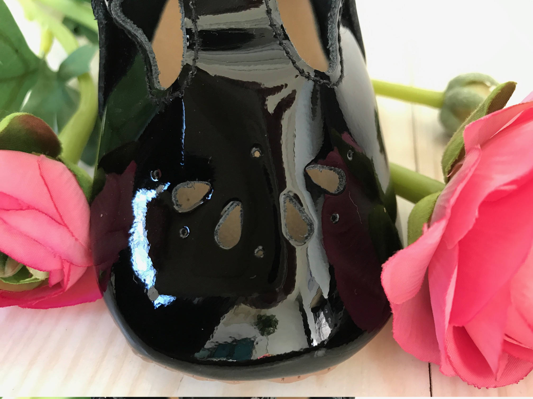 Baby Mary Jane tbar shoes vintage style black patent Etsy