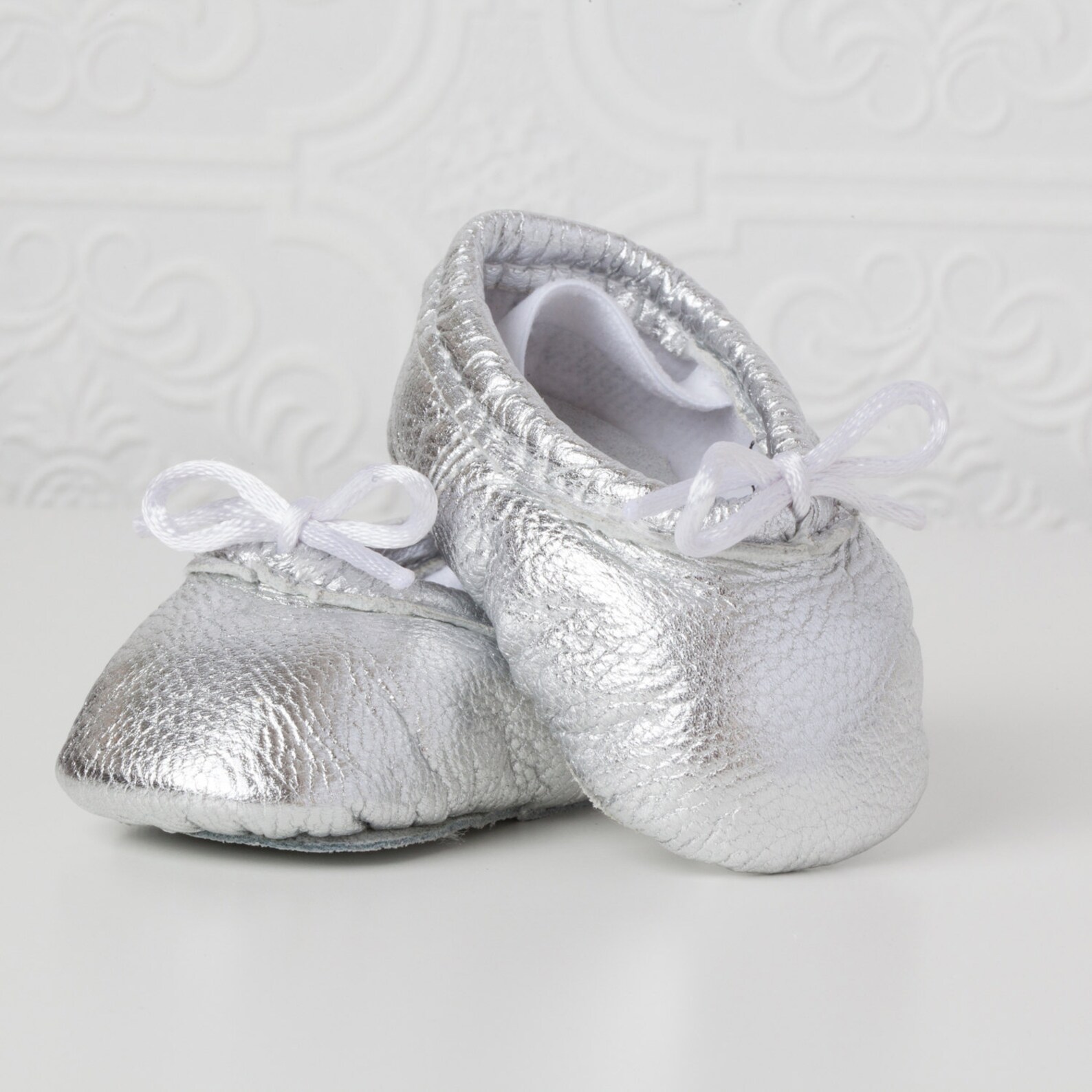 Baby Ballet Slippers Silver Premie Newborn Toddler Ballet Etsy