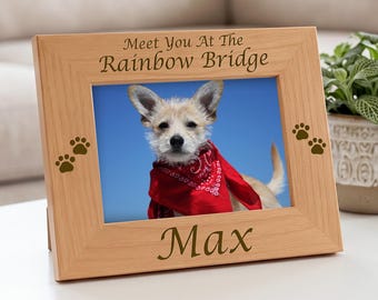 Gepersonaliseerde hondenfotolijst voor Rainbow Bridge