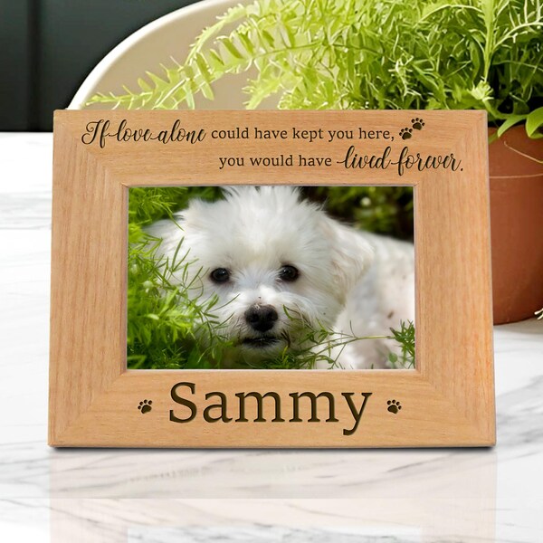 Memorial Dog Picture Frame. If Love Alone Remembrance Quote Dog Sympathy Gift. Pet Lovers Gift for Dog Mom and Dog Dad