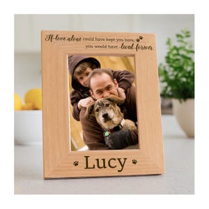 Porta-retratos memorial para cães. Frase inspiradora: "Se o amor for o único motivo para homenagear seu cão". Presente perfeito para pais e mães de cachorro. Ideal para quem ama animais de estimação.