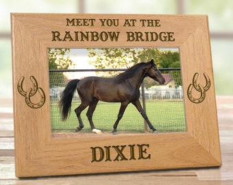 Rainbow Bridge Horse Gift, Horses Memory Frame, Gift for Girls, Custom Gift for Her, Personalized Gift for Him, Pet Memorial Idea