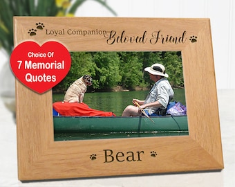 Dog Memorial Gift, Pet Loss Picture Frame, Choice of 6 Sympathy Quotes, Pet Memory Gift Idea for Family and Friends, Dog Mom and Dog Dad