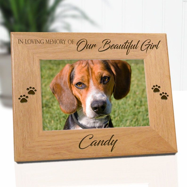 Dog Memorial Gift Dog Frames Girl Personalized Picture Etsy