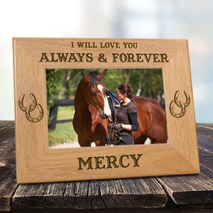 Horse Remembrance Frame, Western Gifts for Her, Country Style Wood Gifts, Personalized Horse Sympathy Gift for Girls, Horse Rider Gifts Him
