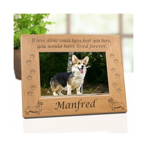 Welsh Corgi, Dog Personalized Frame, Engraved Wood Corgi Graphic, Corgi Mom, Corgi Dad, Custom Photo Frame