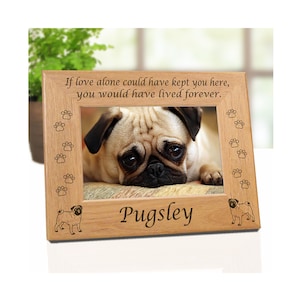 Pug Dog, Dog Memorials Frame, Personalized Gifts for Pug Lovers, Custom Pug Mom Gifts, Dog Gifts for Owners, Pet Frame for Dog Dad, Pug Kids