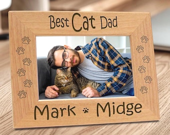 Cornice Commemorativa A Forma Di Gatto In Legno – 15x20 Cm Con Supporto Da Tavolo, Regalo Per La Perdita Del Gatto, Scritta Left A