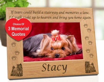 5x7 Yorkshire Terrier Dog Frame. Personalized Dog Breed Art Gift 3 Remembrance Quotes. Custom Pet Lovers Gift Ideas for Yorki Dog Owners.