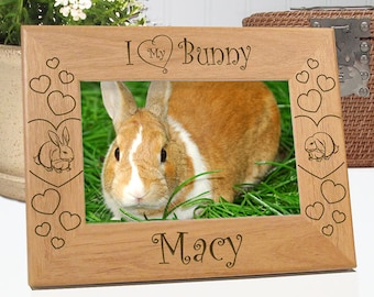 Bunny Love Picture Frame, Personalized Rabbit Frame, Baby Bunny, Rabbit Bunny, Bunny Lover, Bunny Gift, Bunny Photo, Rabbit Lover