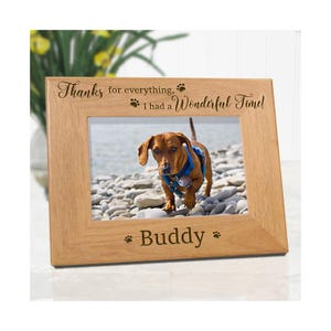 Dog Memorial Frame with Choice of 6 Pet Loss Sayings | Personalized Wooden Remembrance Plaque | Sympathy Gift for Grieving Dog Mom