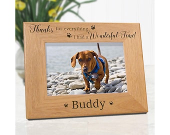 Thanks For Everything Dog Memorial Gift Personalized Pet Picture Frame Laser Engraved Family & Friends Keepsake