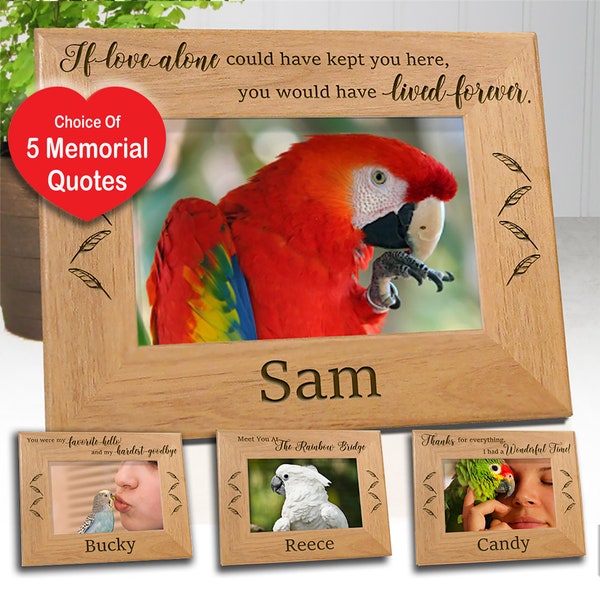 5x7 Bird Memorial Frame Sentiment Quotes Series, Rainbow Bridge, If Tears, Favorite Hello, Thanks For Everything, If Love Alone, Fast Ship