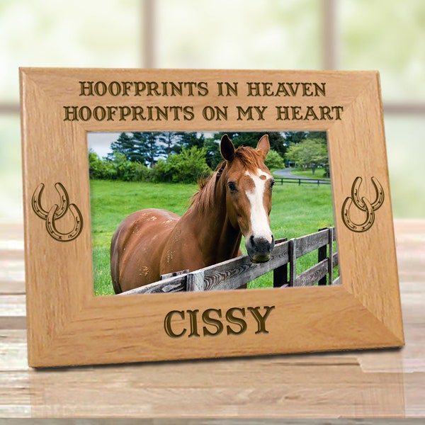 Horse Memorial Personalized With Name, Hoofprints In Heaven Sentiment, Gifts for Women, Gifts for Men, Cowgirl Gifts, Cowboy Gifts