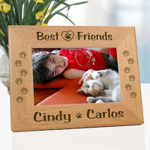 Best Friend Personalized Cat Frame, BFF Gift, Cat Frame, Kitten, Kitty, Cat Lover Gift, Cat Lover, Pet Portrait, Custom Portrait, Pet Friend