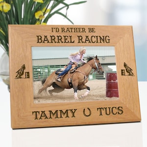Barrel Racing Horse Frame, Personalized Cowgirl Wood Frame, Unique Horse Themed Gifts for Women, Best Friend Gifts, Equestrian Gifts Girls