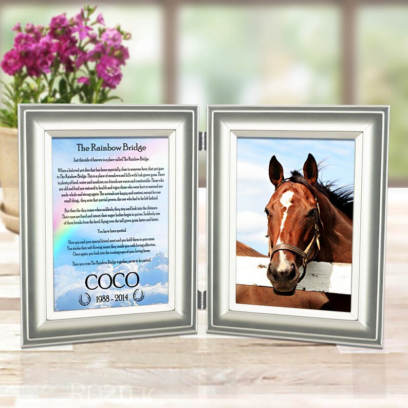 Horse Memorial Frame Rainbow Bridge Personalized Image 0