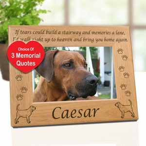 5x7 Bloodhound Wood Frame, Pet Loss Gift with 3 Sympathy Quotes, Custom Dog Gift for Pet Lovers, Bloodhound Dad Gift, Custom Gift Bloodhound