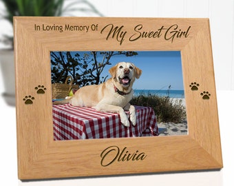 5x7 My Sweet Girl Dog Picture Frame, Personalized Memorial Photo Gift, Pet Lovers Dog Gift, Custom Memorial Gift for Family and Friends