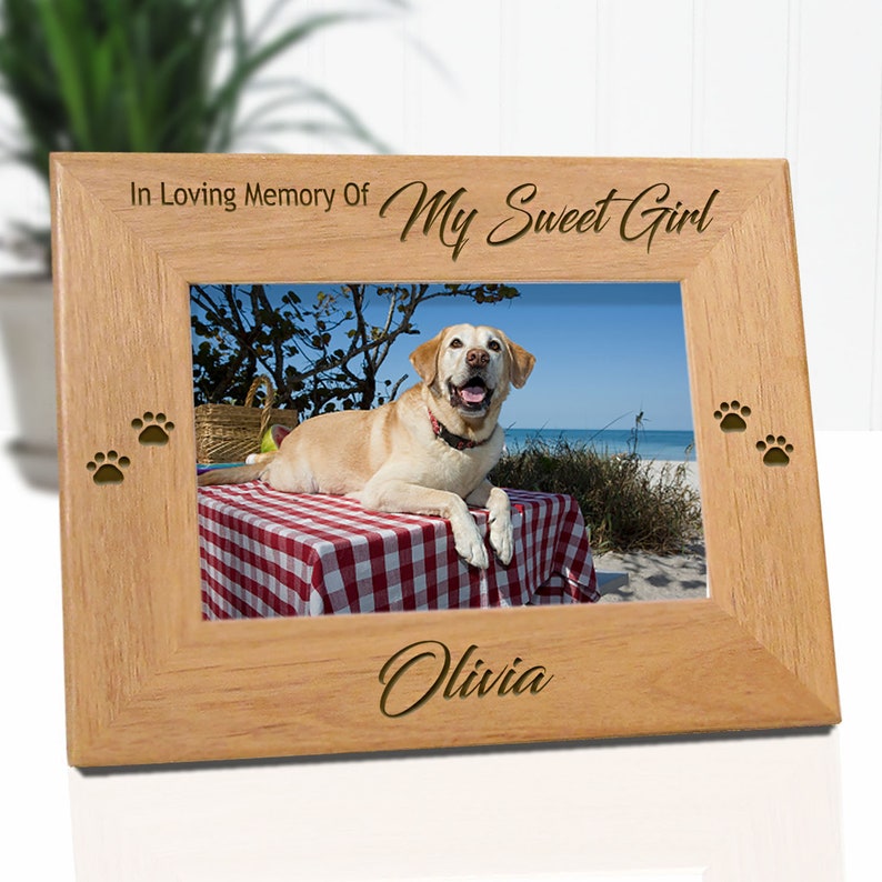 Custom Dog Memorial Photo Frame Personalized With Pets Name Image 0
