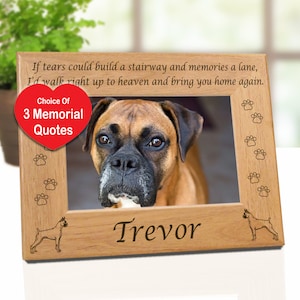 Boxer - Dog Memorial Frame - If Tears Could Build A Stairway Poem - Dog Paws