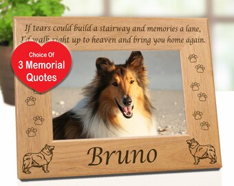 4x6 Collie Memorial Frame with 3 Remembrance Quotes. Dog Breed Gift for Pet Owners. Dog Loss Photo Frame for Collie Mom. Pet Lover Keepsake.