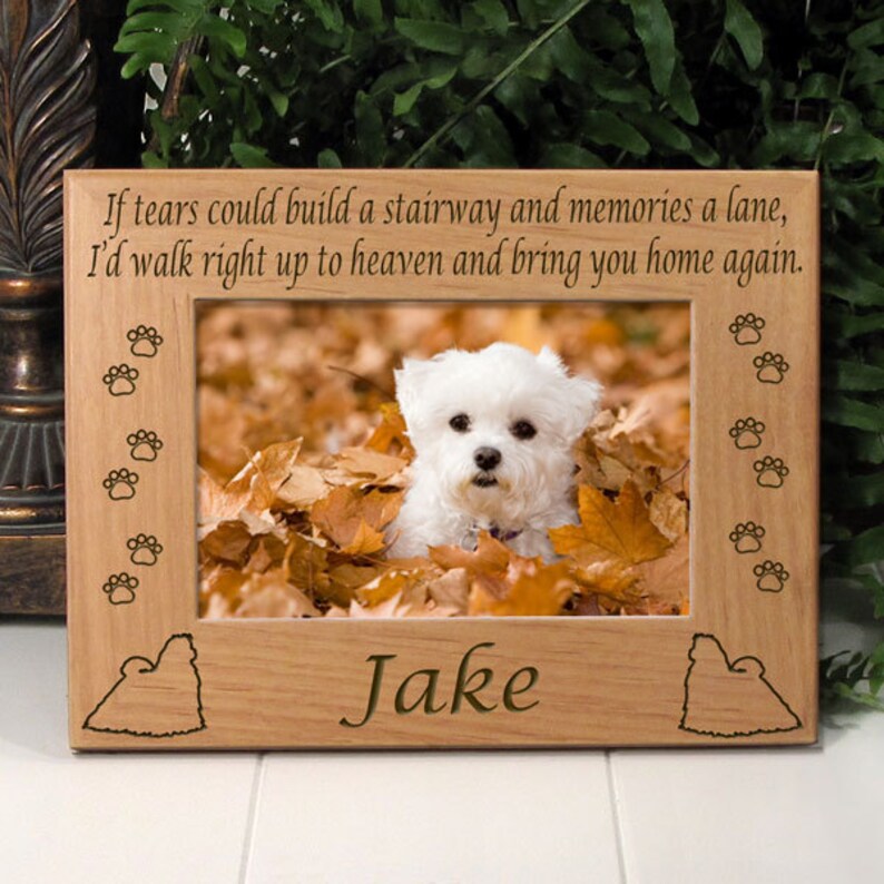 Maltese Dog Memorial Picture Frame Loss Of Dog Loss Of Pet Etsy