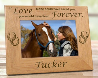 Horse Memorial Frame - If Love Alone - Personalized Wood Frame - Free Sympathy Card - Fast Ship