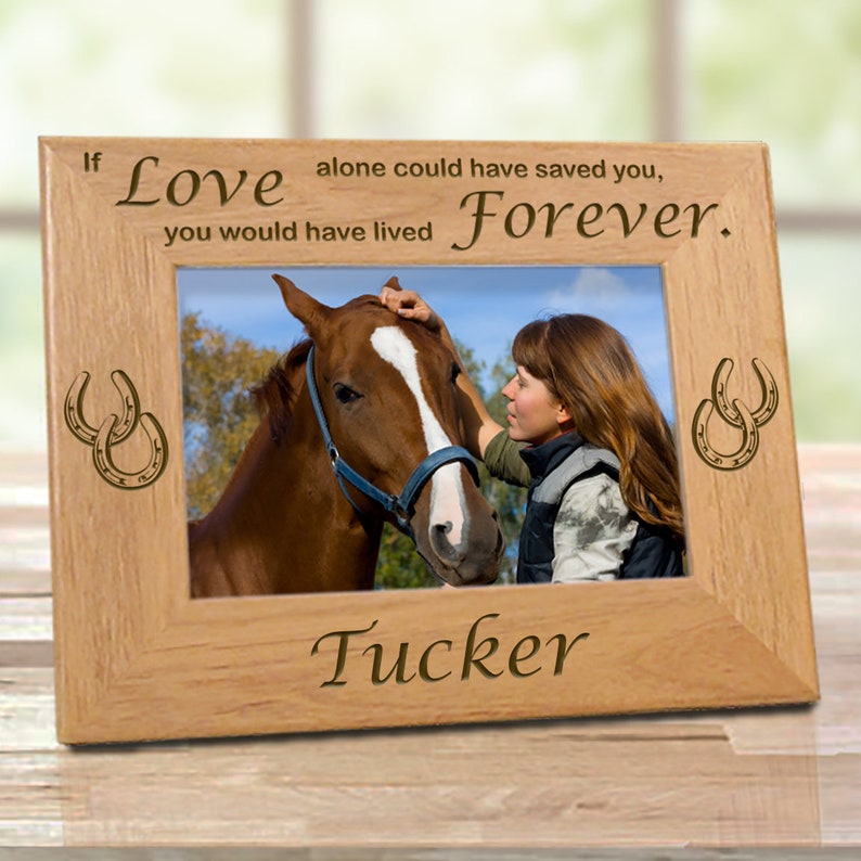 Horse Memorial Frame If Love Alone Personalized Wood Image 0