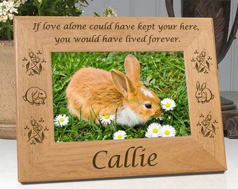 Bunny Rabbit Gift - If Love Alone Picture Frame - Personalized Pet Memorial - Free Sympathy Card