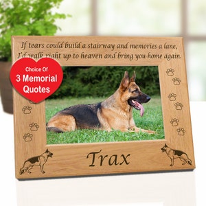 German Shepherd Dog Frame, Personalized Dog Gifts for Pet Lovers. Remembrance Gift Idea, GSD Mom, GSD Dad, Remembrance Grief Gift for Kids