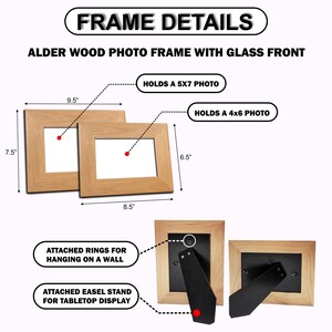 Regalo personalizado para el cumpleaños de la mamá perruna y el Día de la Madre, retrato personalizado de tu mascota, marco de fotos de madera grabado. imagen 6