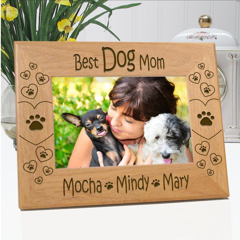 Best Dog Mom Frame Personalized Gift For Her Paw