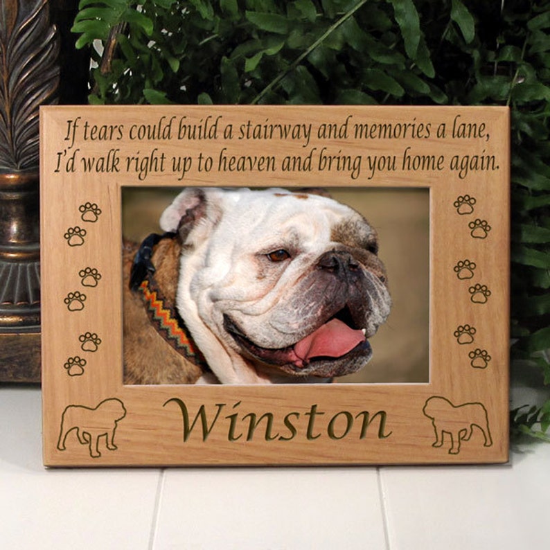 English Bulldog If Tears Poem Dog Memorial Frame Free