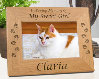 My Sweet Girl Cat Memorial Frame, In Loving Memory Pet Gift, Cat Remembrance Frame for Women, Pet Loss Gifts for Kids, Family Cat Gifts