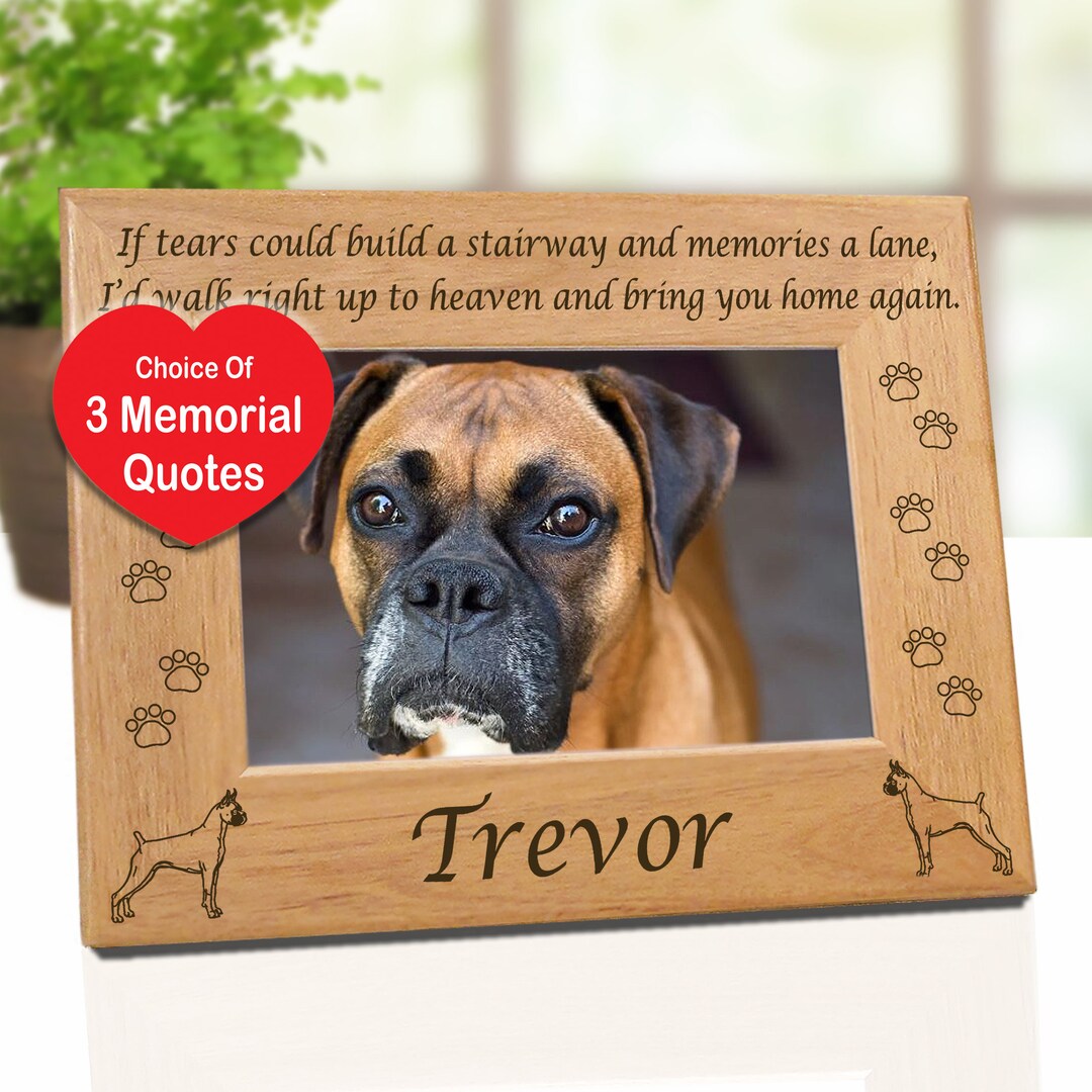 5x7 Boxer Dog Memorial Frame. Personalized Dog Lovers Gift for Him and ...