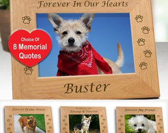 4x6 Dog Memorial. Personalized Pet Picture Frame. Pet Memorial Photo Frame. 8 Remembrance Quotes. Family Dog Loss Gift. Pet Grief Gift Idea.