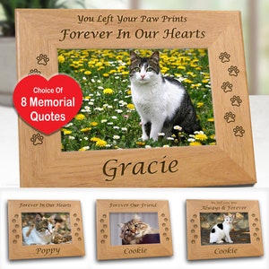 Cat Memorial Frame, Pet Loss Gifts, Cat Picture Frame, Picture Frames, Pet Memorial Frames, Cat Frame, Cat Remembrance, Cat Frames, Cat image 1