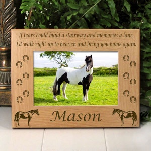 5x7 Paint Horse Memorial Frame, Horse Gift for Women, Horse Lover Gift, Horse Remembrance Kids, Country Girl Gifts, Cowboys Gifts, BFF Gifts