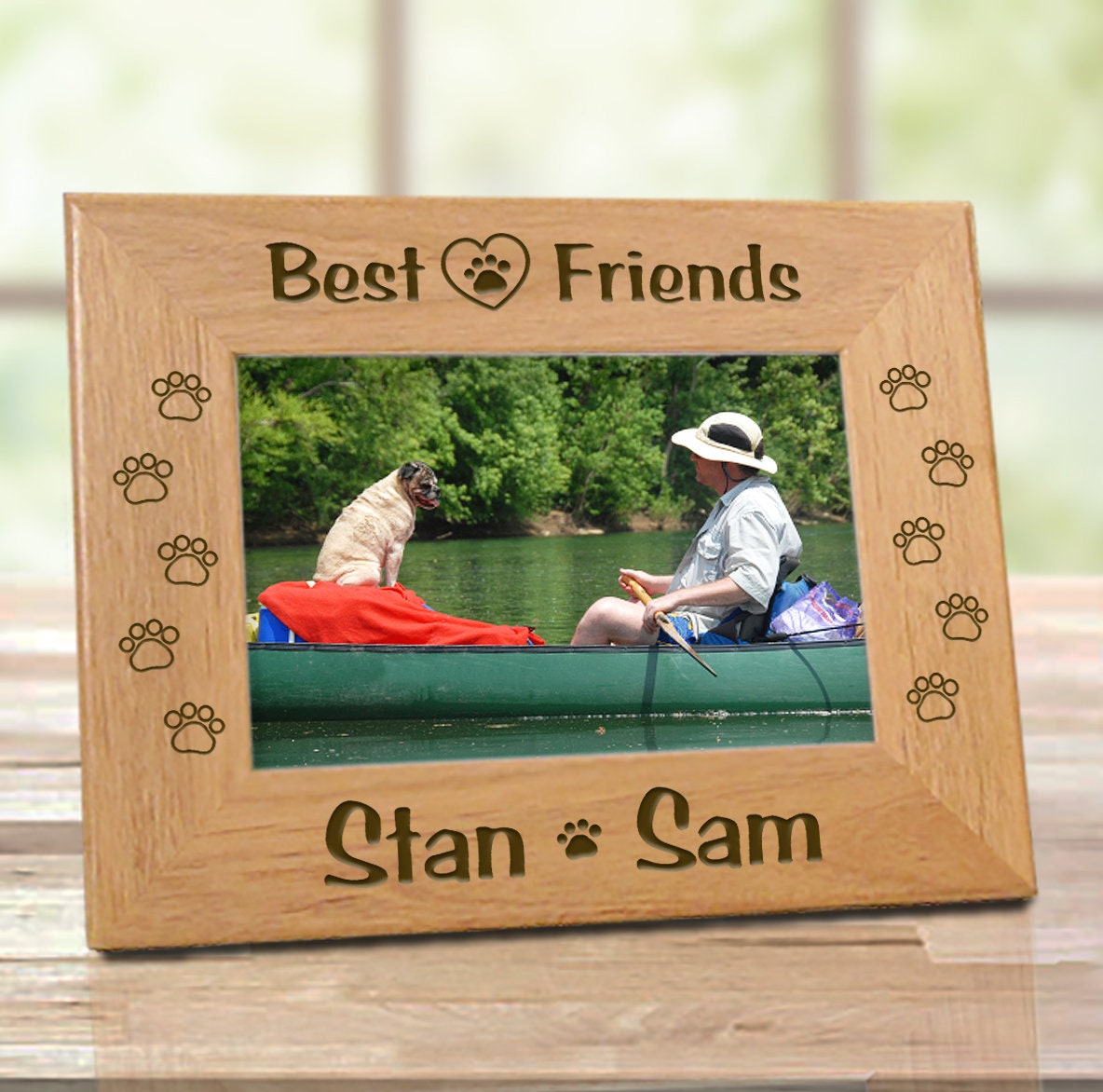 Personalized Wood Engraved 4x6 Portrait Picture Frame Natural Wood Picture  Photo Frame Customizable Personalized Add Your Custom Text Hanging/Tabletop