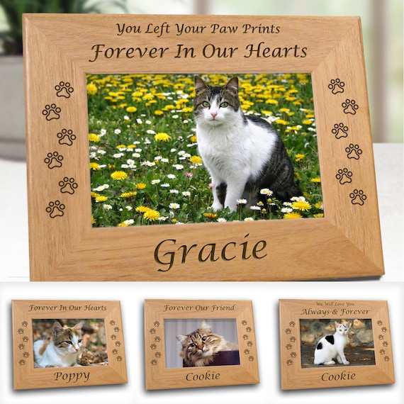 Cat memorial picture frame Cat remembrance frame Personalized pet loss frame Pet memorial frame cat Pet memorial picture frames