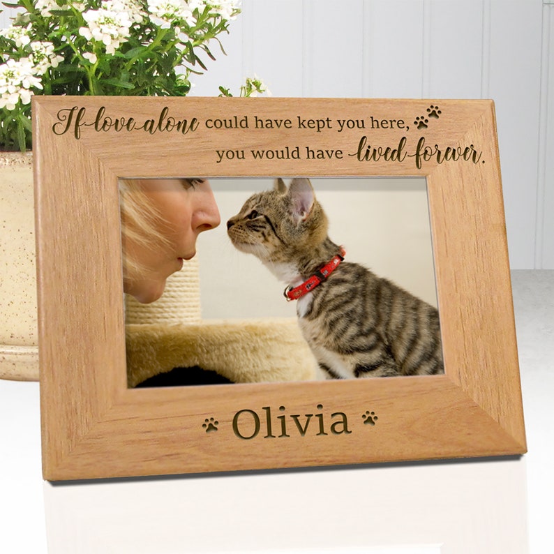 5x7 Custom Name Cat Memorial Photo Frame Perfect Cat Lover Etsy