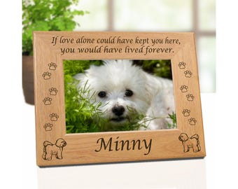 Bichon Bilderrahmen, Bichon Frise Hundeliebhaber Geschenke, personalisierter Holzrahmen für Hundeliebhaber, Bichon Mom Geschenke, Bichon Hundegeschenke für sie