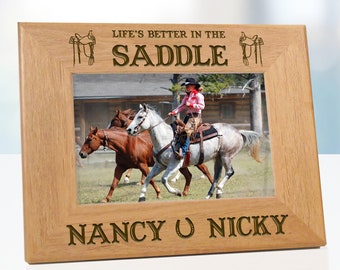 Ranchhands Horse Frame, Life&#39;s Better In The Saddle Horse Picture Frame, Horse Rider Gifts, Western Horse Gifts, Horse Country Girl Gifts