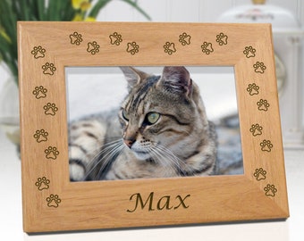 All Cat Paw Frame Personalized Pet Memorial Gift, Cat Photo Frame, Cat Remembrance, Cat Gifts For Women, Pet Loss Gifts for Kids, Mom Gift