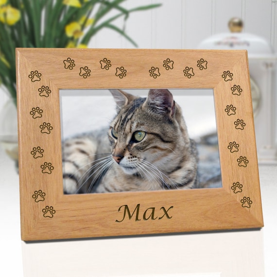 Cadre commémoratif 4x6 Patte de chat. Cadre photo personnalisé du souvenir  des animaux de compagnie. Cadeau
