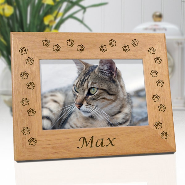 All Cat Paw Frame Personalized Pet Memorial Gift, Cat Photo Frame, Cat Remembrance, Cat Gifts For Women, Pet Loss Gifts for Kids, Mom Gift