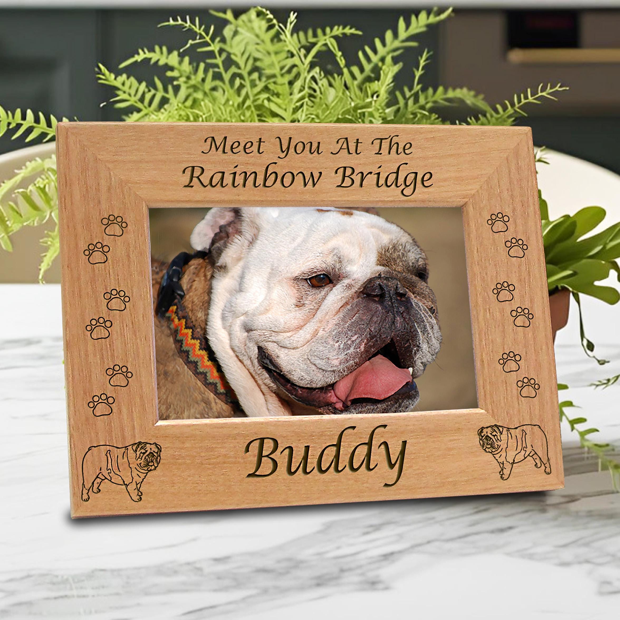 English Bulldog Pet Memorial Picture Frame, Dog Lover Personalized